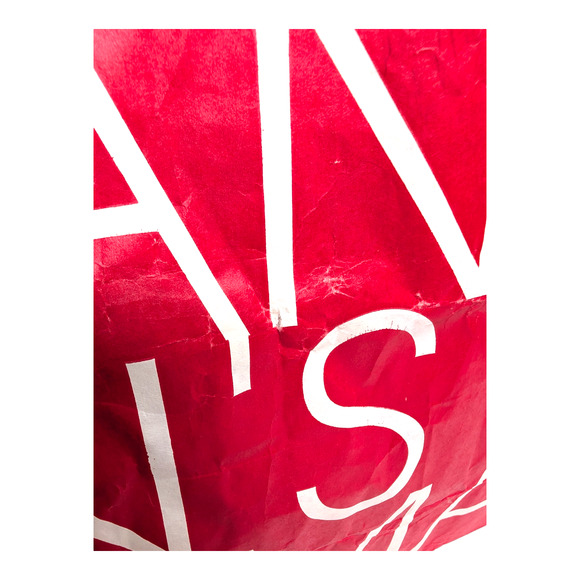 Kaufmann's Red & White Logo Spell Out Large Paper Shopping Bag Vintage Prop - Picture 2 of 9